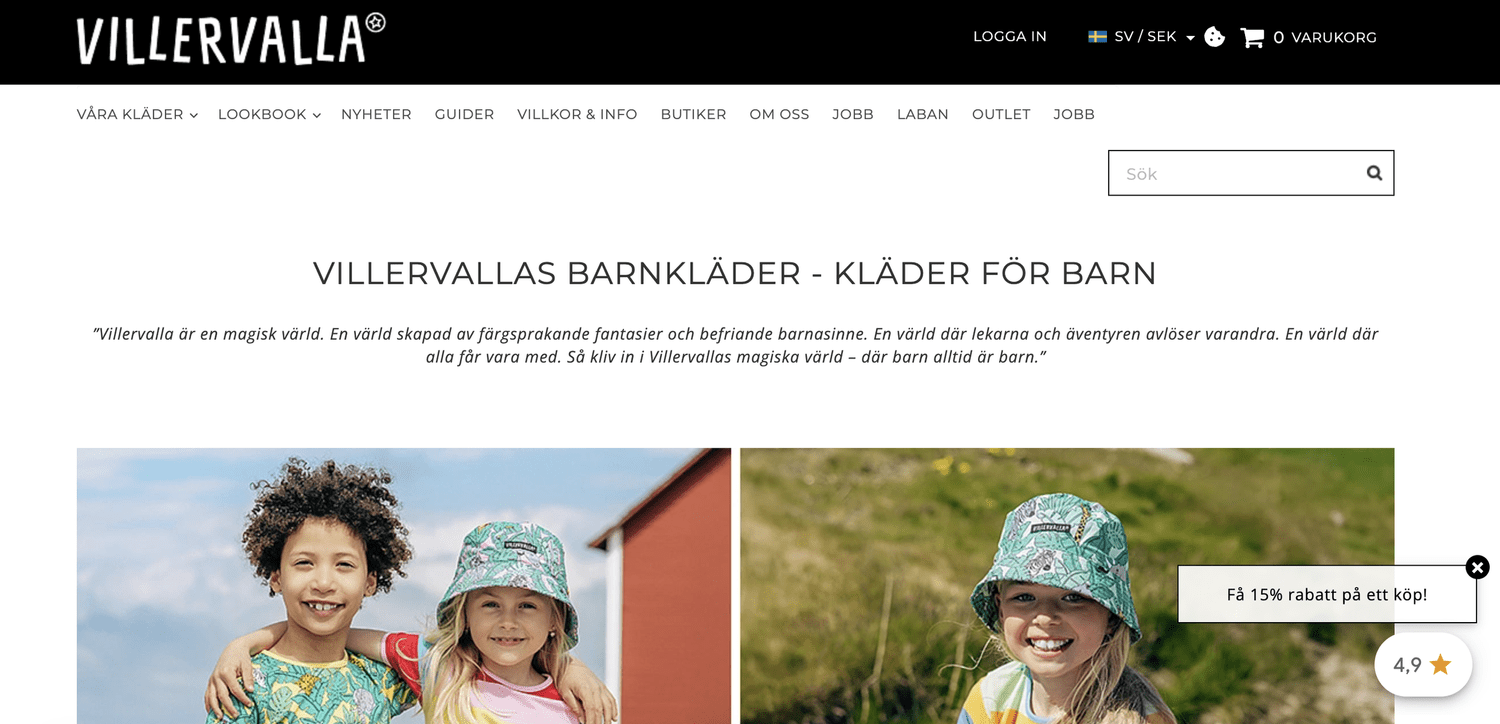 Villervalla.se, barnklädesbolag med stark kundbas samt fysisk och digital närvaro